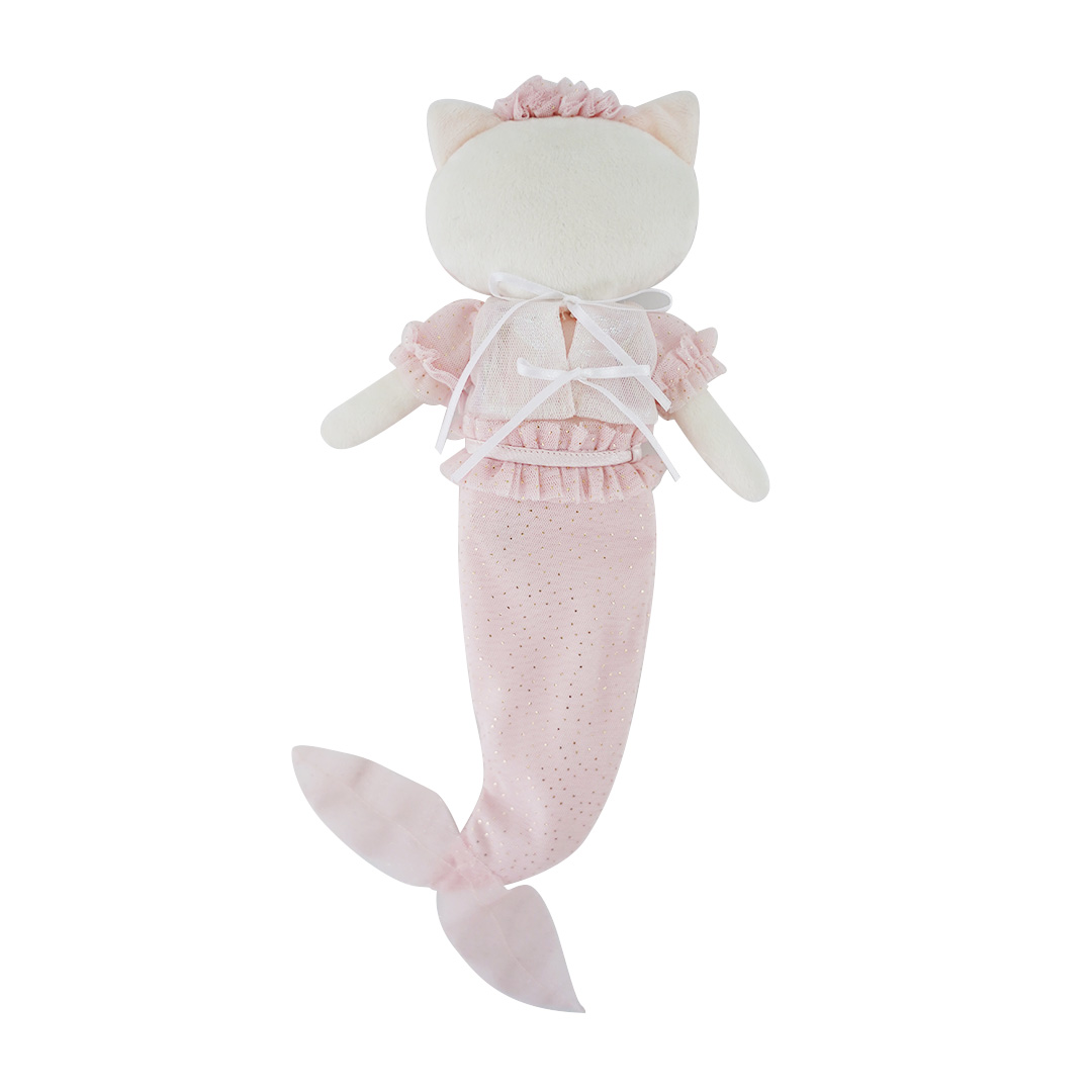 Coral Mermaid Cat Doll
