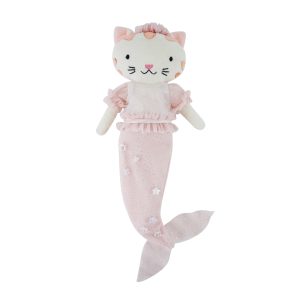 Coral Mermaid Cat Doll