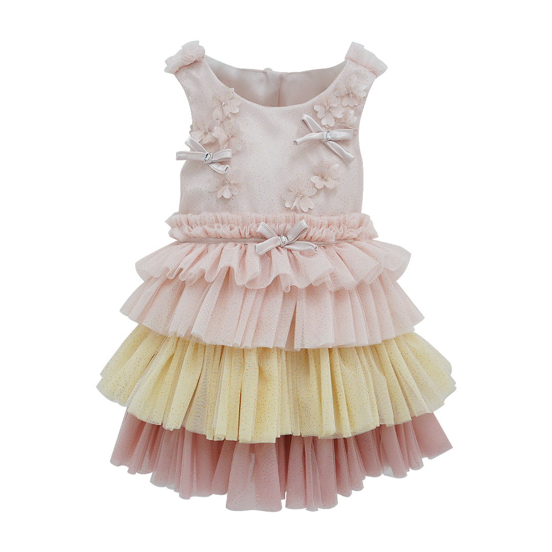 Alyssa Infant Dress in Pink & Yellow