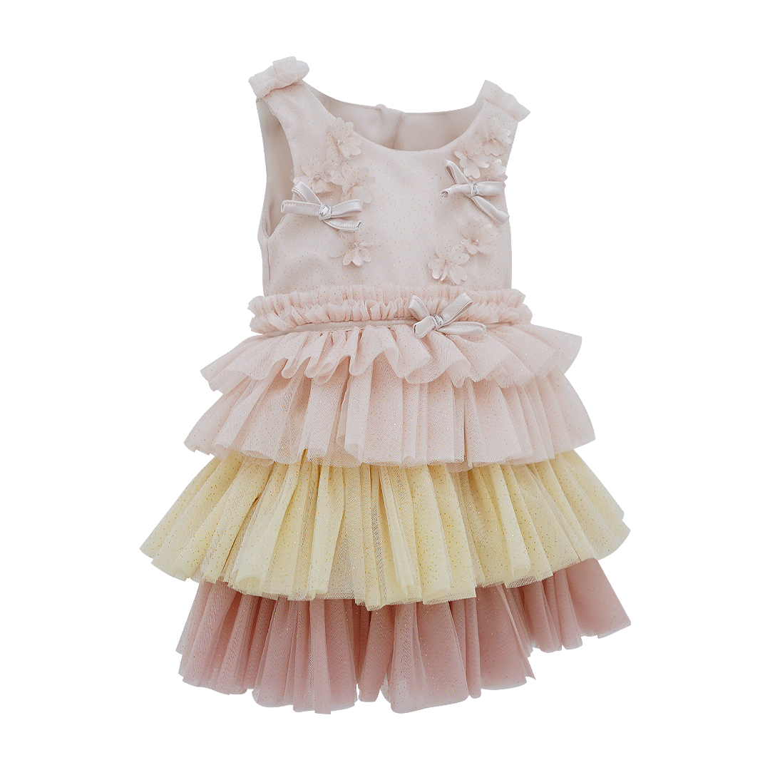 Alyssa Infant Dress in Pink & Yellow
