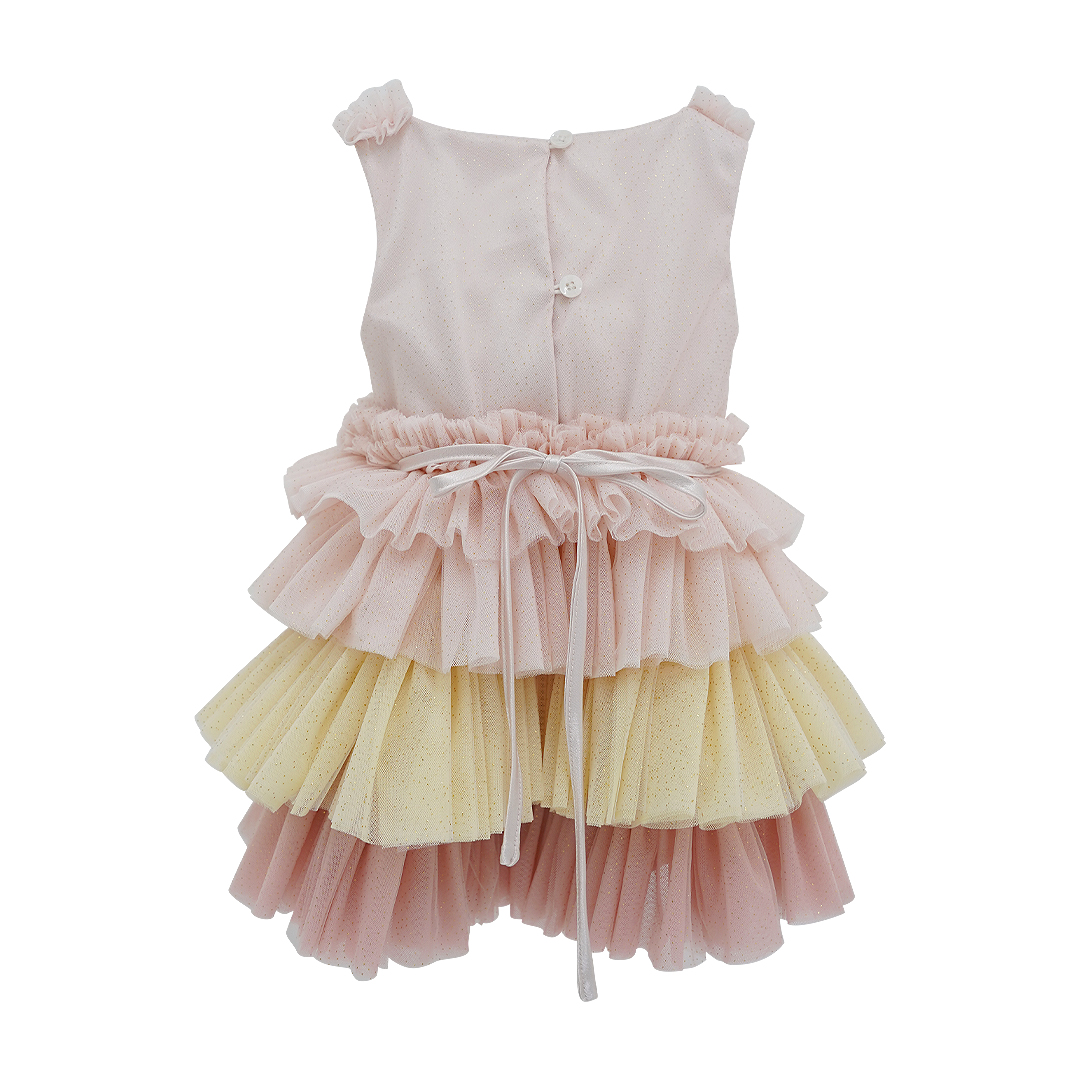 Alyssa Infant Dress in Pink & Yellow